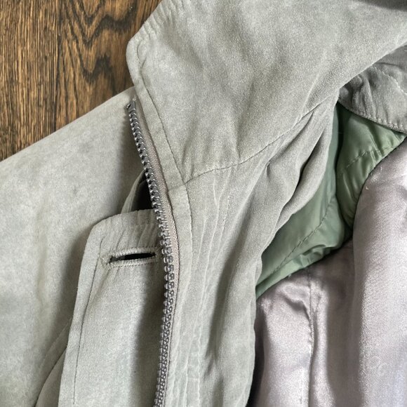 London Fog Sage Green Hooded Rain Jacket Windbreaker Size Small - Picture 3 of 16